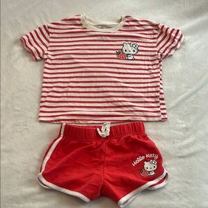 Hello Kitty Red and White Striped Outfit